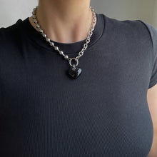 Load image into Gallery viewer, MINI GLASS HEART CHAIN NECKLACE