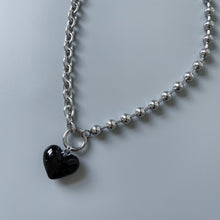 Load image into Gallery viewer, MINI GLASS HEART CHAIN NECKLACE