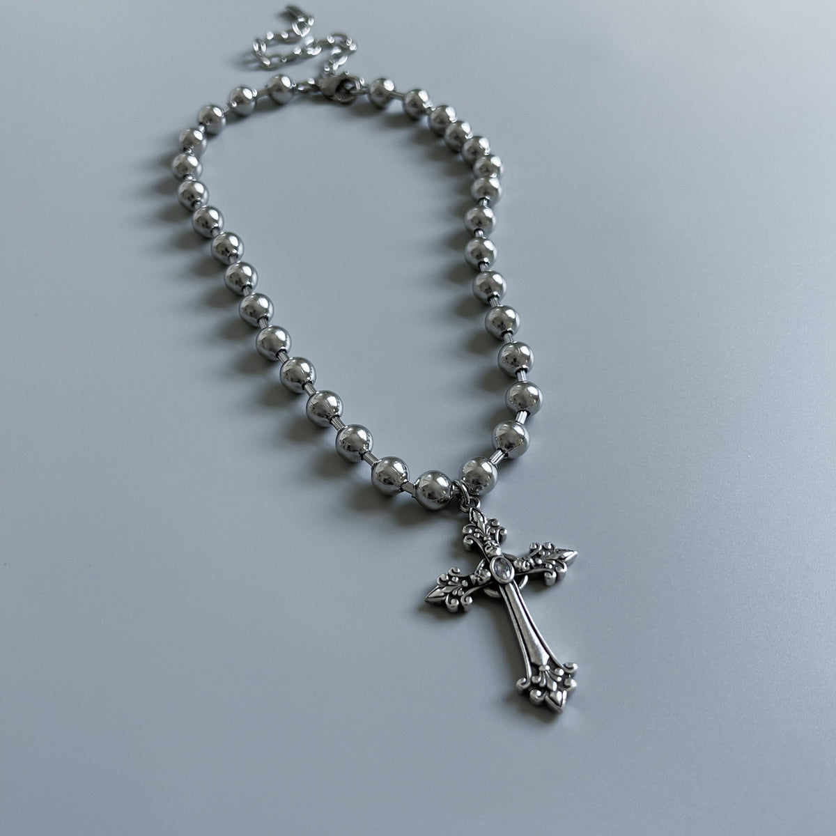 SKULL CROSS BALL CHAIN – COLD SHOULDER LA