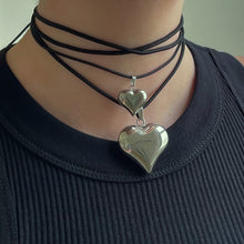 Load image into Gallery viewer, PUFFED HEART CORD NECKLACE
