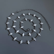 Load image into Gallery viewer, HAND-BEADED CROSS PEARL WAIST CHAIN