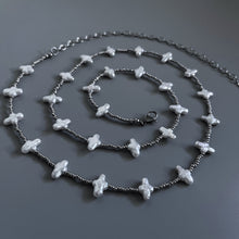 Load image into Gallery viewer, HAND-BEADED CROSS PEARL WAIST CHAIN