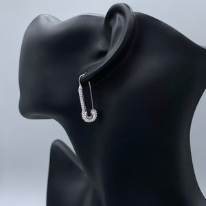 CZ SAFETY PIN EARRINGS