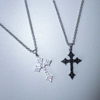 CZ GOTHIC CROSS NECKLACE