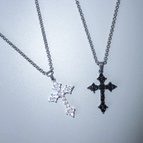 CZ GOTHIC CROSS NECKLACE