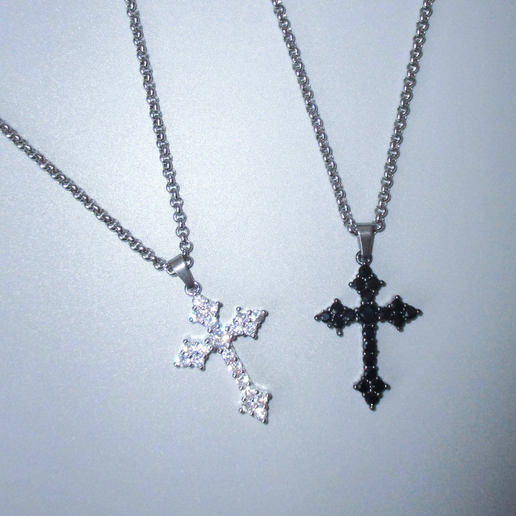 CZ GOTHIC CROSS NECKLACE