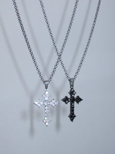 CZ GOTHIC CROSS NECKLACE
