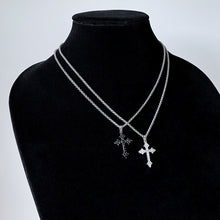 Load image into Gallery viewer, CZ GOTHIC CROSS NECKLACE