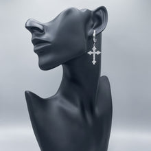 Load image into Gallery viewer, CZ GOTHIC CROSS HOOPS