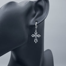 Load image into Gallery viewer, MINI GOTHIC CROSS HOOPS