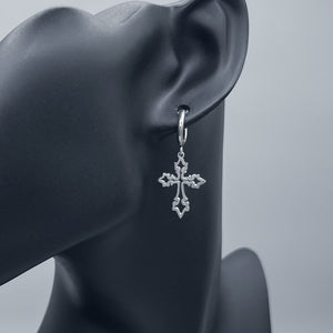 MINI GOTHIC CROSS HOOPS