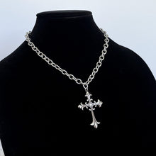Load image into Gallery viewer, XL FLEUR CROSS PENDANT NECKLACE
