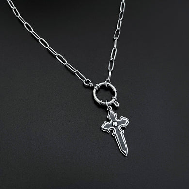GOTHIC CROSS CLASP NECKLACE