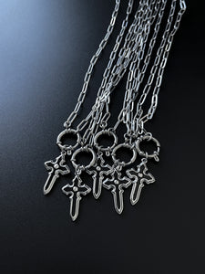 GOTHIC CROSS CLASP NECKLACE