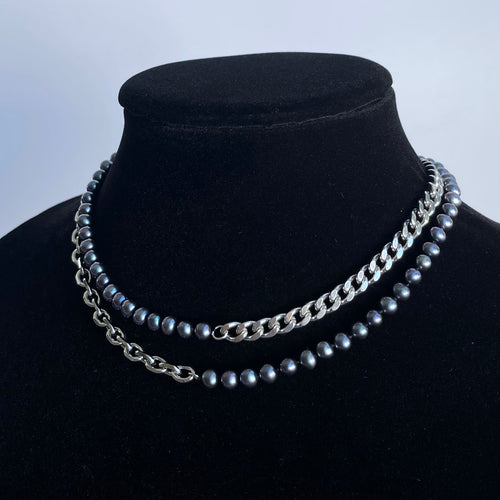 MINI FRESHWATER BLACK PEARL CHAIN