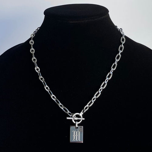 TOGGLE LETTER PENDANT NECKLACE
