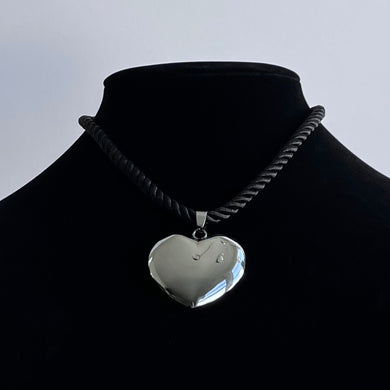 XL PUFFED HEART ROPE NECKLACE