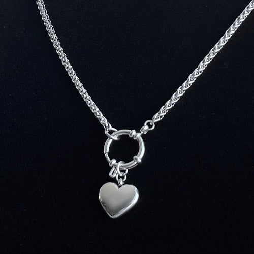 MINI PUFFED HEART CHAIN NECKLACE