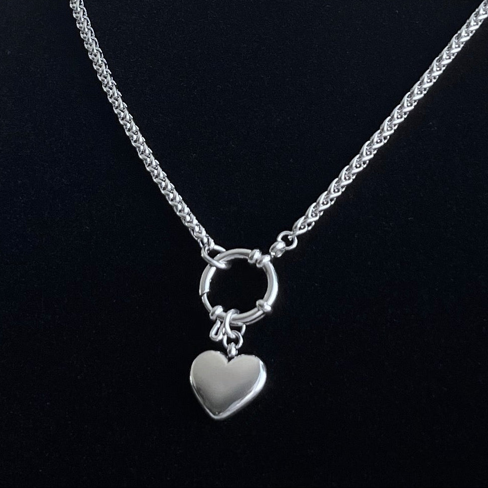 MINI PUFFED HEART CHAIN NECKLACE