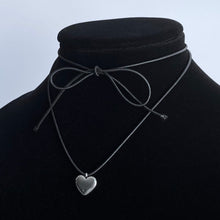 Load image into Gallery viewer, MINI PUFFED HEART CORD NECKLACE
