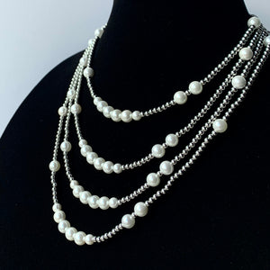 STAINLESS STEEL PEARL BEAD NECKLACE