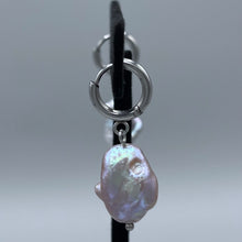 Load image into Gallery viewer, IRIDESCENT PEARL MINI HOOP EARRINGS