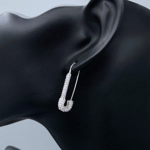 CZ SAFETY PIN EARRINGS